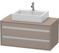 Duravit Ketho consola mueble bajo lavabo, suspendido, 1000x496x550 mm, 2 cajones, para lavabos sobre encimera central, KT665504343, Color: Decoración Basalto Mate