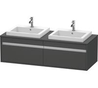 Duravit Ketho consola mueble bajo lavabo, suspendido, 1400x426x550 mm, 2 extraíbles, para 2 lavabos empotrados, por ambos lados, KT6797B4949, Color: Grafito Mate Decoración