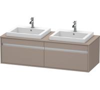 Duravit Ketho consola mueble bajo lavabo, suspendido, 1400x426x550 mm, 2 extraíbles, para 2 lavabos empotrados, por ambos lados, KT6797B4343, Color: Decoración Basalto Mate