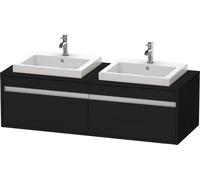 Duravit Ketho consola mueble bajo lavabo, suspendido, 1400x426x550 mm, 2 extraíbles, para 2 lavabos empotrados, por ambos lados, KT6797B1616, Color: Decoración roble negro