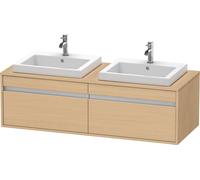 Duravit Ketho consola mueble bajo lavabo, suspendido, 1400x426x550 mm, 2 extraíbles, para 2 lavabos empotrados, por ambos lados, KT6797B3030, Color: Decoración roble natural