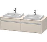 Duravit Ketho consola mueble bajo lavabo, suspendido, 1400x426x550 mm, 2 extraíbles, para 2 lavabos empotrados, por ambos lados, KT6797B9191, Color: Decoración mate gris topo