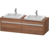 Duravit Ketho consola mueble bajo lavabo, suspendido, 1400x426x550 mm, 2 extraíbles, para 2 lavabos empotrados, por ambos lados, KT6797B7979, Color: Nogal natural decorado