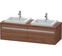 Duravit Ketho consola mueble bajo lavabo, suspendido, 1400x426x550 mm, 2 extraíbles, para 2 lavabos empotrados, por ambos lados, KT6797B2121, Color: Decoración nogal oscuro