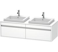 Duravit Ketho consola mueble bajo lavabo, suspendido, 1400x426x550 mm, 2 extraíbles, para 2 lavabos empotrados, por ambos lados, KT6797B1818, Color: Blanco Mate Decoración