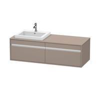 Duravit Ketho consola mueble bajo lavabo, suspendido, 1400x426x550 mm, 2 extraíbles, para lavabo empotrado, posición izquierda, KT6797L4343, Color: Decoración Basalto Mate