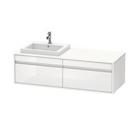 Duravit Ketho consola mueble bajo lavabo, suspendido, 1400x426x550 mm, 2 extraíbles, para lavabo empotrado, posición izquierda, KT6797L2222, Color: Decoración blanca de alto brillo