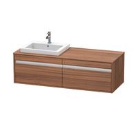 Duravit Ketho consola mueble bajo lavabo, suspendido, 1400x426x550 mm, 2 extraíbles, para lavabo empotrado, posición izquierda, KT6797L7979, Color: Nogal natural decorado