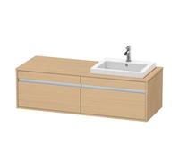 Duravit Ketho consola mueble bajo lavabo, suspendido, 1400x426x550 mm, 2 extraíbles, para lavabo empotrado, posición derecha, KT6797R3030, Color: Decoración roble natural