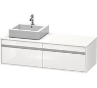 Duravit Ketho consola mueble bajo lavabo, suspendido, 1400x426x550 mm, 2 extraíbles, para lavabos sobre encimera, posición izquierda, KT6697L2222, Color: Decoración blanca de alto brillo