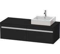 Duravit Ketho consola mueble bajo lavabo, suspendido, 1400x426x550 mm, 2 extraíbles, para lavabos sobre encimera, posición derecha, KT6697R1616, Color: Decoración roble negro