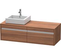 Duravit Ketho consola mueble bajo lavabo, suspendido, 1400x426x550 mm, 2 extraíbles, para lavabos sobre encimera, posición izquierda, KT6697L7979, Color: Nogal natural decorado
