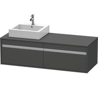 Duravit Ketho consola mueble bajo lavabo, suspendido, 1400x426x550 mm, 2 extraíbles, para lavabos sobre encimera, posición izquierda, KT6697L4949, Color: Grafito Mate Decoración