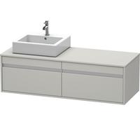 Duravit Ketho consola mueble bajo lavabo, suspendido, 1400x426x550 mm, 2 extraíbles, para lavabos sobre encimera, posición izquierda, KT6697L0707, Color: Decoración gris hormigón mate
