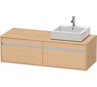 Duravit Ketho consola mueble bajo lavabo, suspendido, 1400x426x550 mm, 2 extraíbles, para lavabos sobre encimera, posición derecha, KT6697R3030, Color: Decoración roble natural