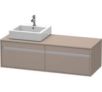 Duravit Ketho consola mueble bajo lavabo, suspendido, 1400x426x550 mm, 2 extraíbles, para lavabos sobre encimera, posición izquierda, KT6697L4343, Color: Decoración Basalto Mate