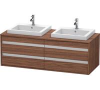 Duravit Ketho consola mueble bajo lavabo, suspendido, 1400x496x550 mm, 4 cajones, para 2 lavabos empotrados, doble cara, KT6757B2121, Color: Decoración nogal oscuro