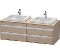 Duravit Ketho consola mueble bajo lavabo, suspendido, 1400x496x550 mm, 4 cajones, para 2 lavabos empotrados, doble cara, KT6757B7575, Color: Decoración de lino