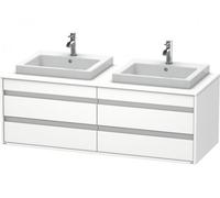 Duravit Ketho consola mueble bajo lavabo, suspendido, 1400x496x550 mm, 4 cajones, para 2 lavabos empotrados, doble cara, KT6757B1818, Color: Blanco Mate Decoración