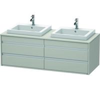 Duravit Ketho consola mueble bajo lavabo, suspendido, 1400x496x550 mm, 4 cajones, para 2 lavabos empotrados, doble cara, KT6757B0707, Color: Decoración gris hormigón mate