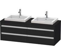 Duravit Ketho consola mueble bajo lavabo, suspendido, 1400x496x550 mm, 4 cajones, para 2 lavabos empotrados, doble cara, KT6757B1616, Color: Decoración roble negro