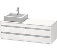 Duravit Ketho consola mueble bajo lavabo, suspendido, 1400x496x550 mm, 4 cajones, para 2 lavabos sobre encimera, posición izquierda, KT6657L2222, Color: Decoración blanca de alto brillo