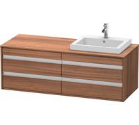 Duravit Ketho consola mueble bajo lavabo, suspendido, 1400x496x550 mm, 4 cajones, para lavabo empotrado, posición derecha, KT6757R7979, Color: Nogal natural decorado
