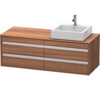 Duravit Ketho consola mueble bajo lavabo, suspendido, 1400x496x550 mm, 4 cajones, para lavabos sobre encimera, posición derecha, KT6657R7979, Color: Nogal natural decorado