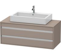 Duravit Ketho lavabo sobre encimera, suspendido, 1200x496x550 mm, 2 cajones, para lavabo sobre encimera, KT665604343, Color: Decoración Basalto Mate