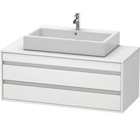 Duravit Ketho lavabo sobre encimera, suspendido, 1200x496x550 mm, 2 cajones, para lavabo sobre encimera, KT665601818, Color: Blanco Mate Decoración