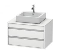 Duravit Ketho Módulo mural 6654, 2 cajones, 800mm, para lavabo de sobremesa, céntrico, KT665401818, Color: Blanco Mate Decoración