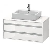 Duravit Ketho Módulo mural 6655, 2 cajones, 1000mm, para lavabo de sobremesa, céntrico, KT665502222, Color: Decoración blanca de alto brillo