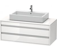 Duravit Ketho Módulo mural 6656, 2 cajones, 1200mm, para lavabo de sobremesa, centralizado, KT665602222, Color: Decoración blanca de alto brillo