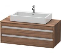 Duravit Ketho Módulo mural 6656, 2 cajones, 1200mm, para lavabo de sobremesa, centralizado, KT665607979, Color: Nogal natural decorado