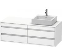Duravit Ketho Módulo mural 6657, 4 cajones, 1400mm, para 1 lavabo de sobremesa, a la derecha, KT6657R7979, Color: Nogal natural decorado