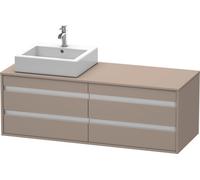 Duravit Ketho Módulo mural 6657, 4 cajones, 1400mm, para 1 lavabo de sobremesa, a la izquierda, KT6657L4343, Color: Decoración Basalto Mate