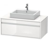 Duravit Ketho Módulo mural 6695, 1 extraíble, 1000mm, para 1 lavabo de montaje superior, centralizado, KT669502222, Color: Decoración blanca de alto brillo