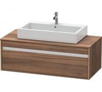 Duravit Ketho Módulo mural 6696, 1 extraíble, 1200mm, para 1 lavabo de montaje superior, céntrico, KT669607979, Color: Nogal natural decorado