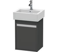Duravit Ketho mueble bajo lavabo suspendido, 400x550x320 mm, 1 puerta, tope a la izquierda, para lavamanos Vero 070445, KT6630L4949, Color: Grafito Mate Decoración