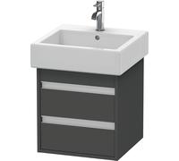 Duravit Ketho mueble bajo lavabo suspendido, 450x480x440 mm, 2 cajones, para lavabos Vero 045450, KT663504949, Color: Grafito Mate Decoración