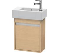 Duravit Ketho mueble bajo lavabo suspendido, 450x550x225 mm, 1 puerta, tope izquierdo, para lavamanos Vero 070350, KT6629L3030, Color: Decoración roble natural