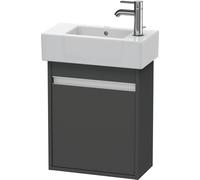 Duravit Ketho mueble bajo lavabo suspendido, 450x550x225 mm, 1 puerta, tope izquierdo, para lavamanos Vero 070350, KT6629L4949, Color: Grafito Mate Decoración