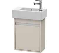Duravit Ketho mueble bajo lavabo suspendido, 450x550x225 mm, 1 puerta, tope izquierdo, para lavamanos Vero 070350, KT6629L9191, Color: Decoración mate gris topo