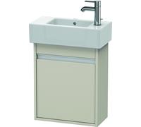 Duravit Ketho mueble bajo lavabo suspendido, 450x550x225 mm, 1 puerta, tope izquierdo, para lavamanos Vero 070350, KT6629R9191, Color: Decoración mate gris topo