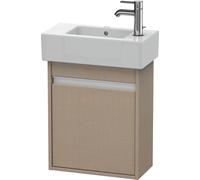Duravit Ketho mueble bajo lavabo suspendido, 450x550x225 mm, 1 puerta, tope izquierdo, para lavamanos Vero 070350, KT6629L7575, Color: Decoración de lino