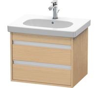 Duravit Ketho mueble bajo lavabo suspendido, 600x480x455 mm, 2 cajones, para D-Code, KT665003030, Color: Decoración roble natural