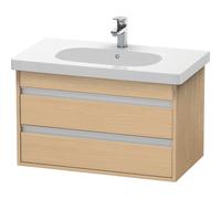 Duravit Ketho mueble bajo lavabo suspendido, 800x480x455 mm, 2 cajones, para D-Code, KT664703030, Color: Decoración roble natural