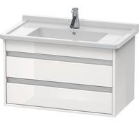 Duravit Ketho mueble bajo lavabo suspendido, 800x480x455mm, 2 cajones, para Starck 3 030480, KT664402222, Color: Decoración blanca de alto brillo