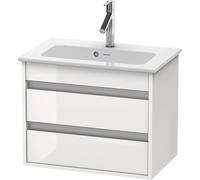 Duravit Ketho mueble bajo lavabo suspendido, Compact, 600x480x385 mm, 2 cajones, para ME by Starck 234263, KT645202222, Color: Decoración blanca de alto brillo