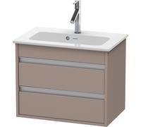 Duravit Ketho mueble bajo lavabo suspendido, Compact, 600x480x385 mm, 2 cajones, para ME by Starck 234263, KT645204343, Color: Decoración Basalto Mate